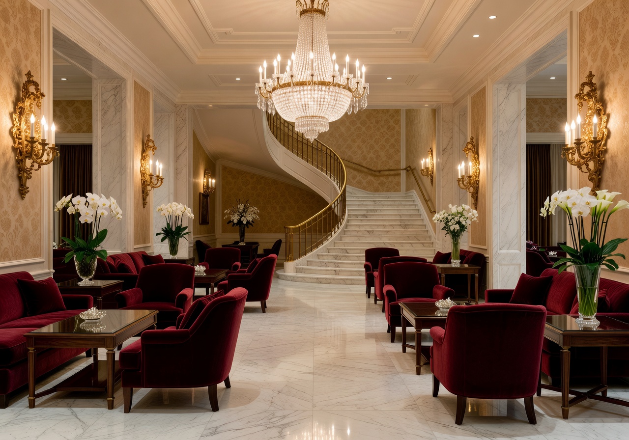 Germany luxury hotel lobby chandelier elegance