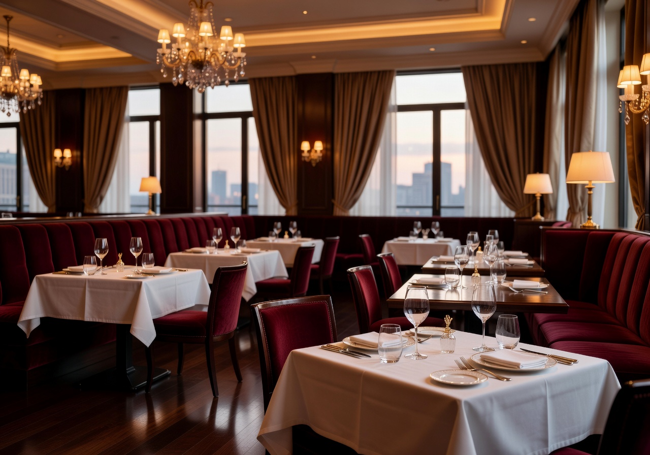 Fine dining elegant restaurant interior