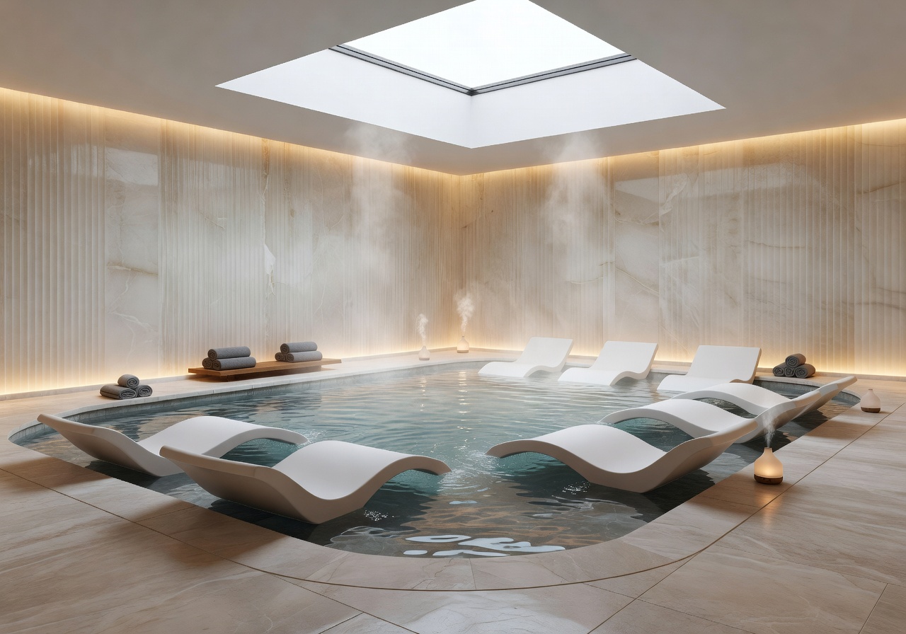 Luxury hydrotherapy wellness pool