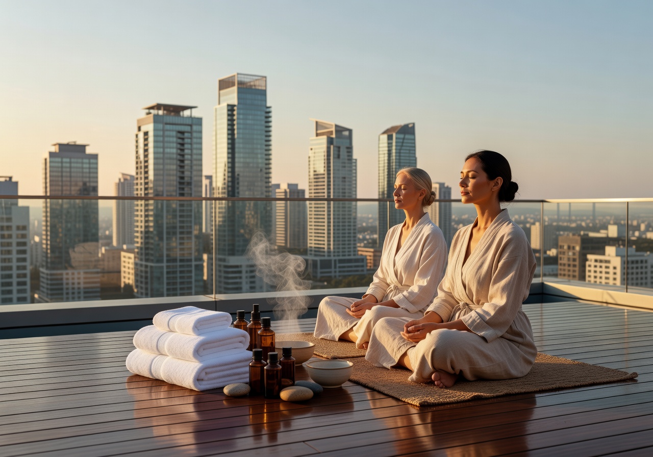 Skyline spa ritual rooftop view