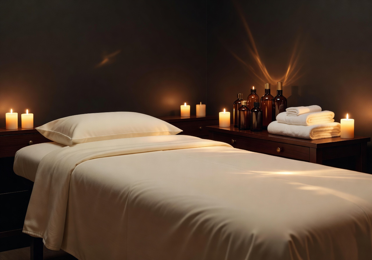 VIP massage treatment candle lit room